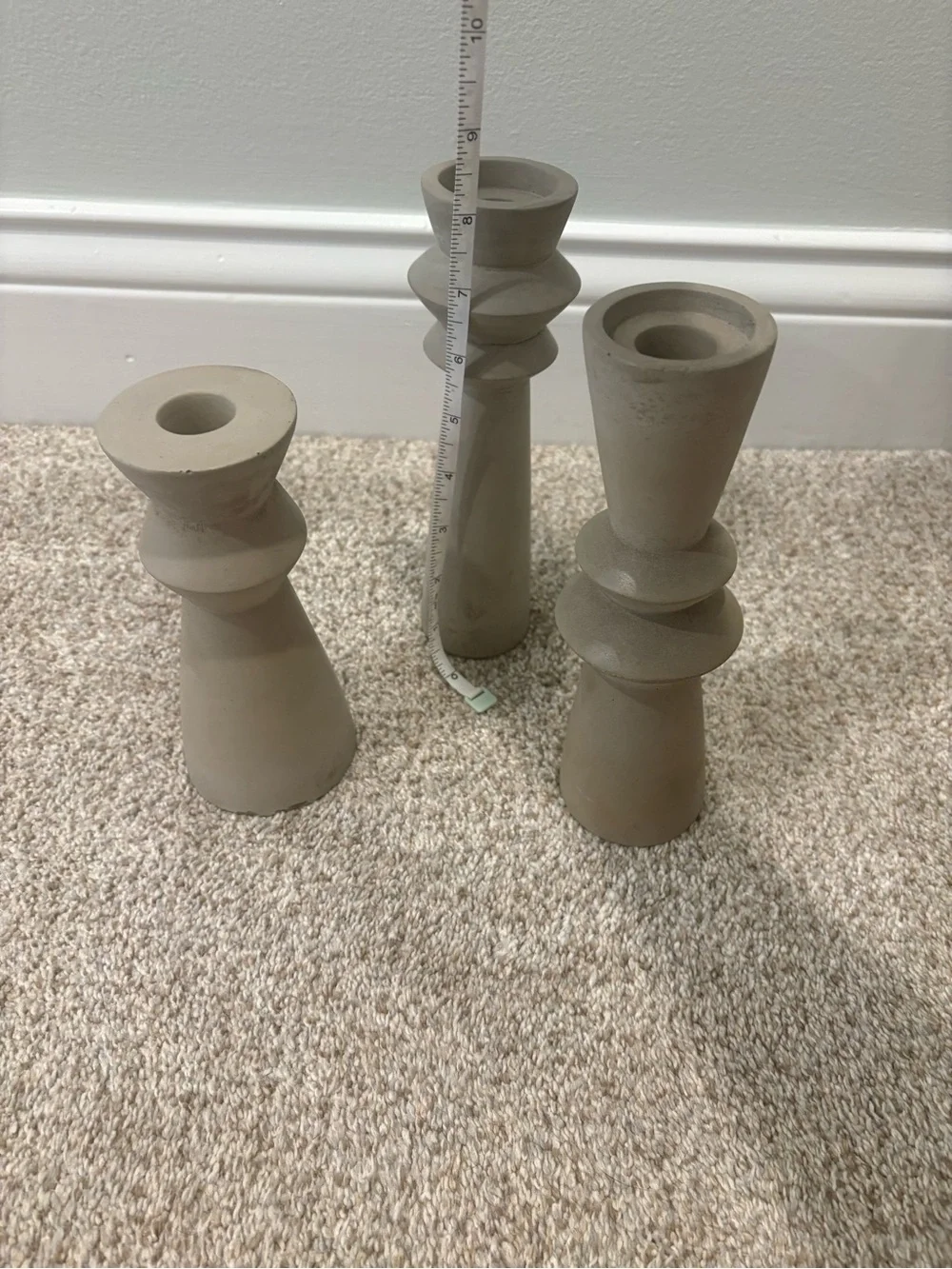 Concrete Sculptural Candle Holders - Set of 3